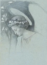 Studie des Kopfes des Erzengels Gabriel in Filippo Lippis 