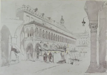 Der Palazzo della Ragione und die Piazza delle Erbe, Padua, Mai 1841