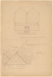 Studie eines Altars und Deckenpaneele