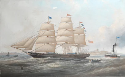 Das Schiff Utinia vor Tynemouth