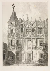 Architektonische Antiquitäten der Normandie Bd. II, Pl. 64: Haus am Place de la Pucelle, in Rouen