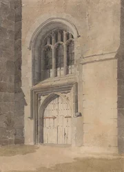 Tür und Fenster einer Kirche