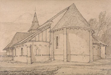 Ostende der Abteikirche von St. Paul in Rouen, Normandie