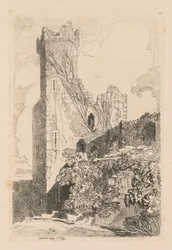 Liber Studiorum: Platte 32, Caernarvon Castle, N. Wales, 1838