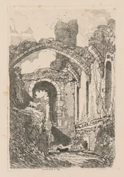 Liber Studiorum: Platte 33, Conway Castle, N. Wales, 1838