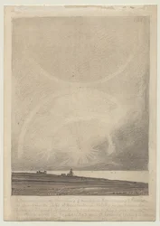 Recto: Ein Effekt des Parhelions, gesehen vom Leuchtturm von Hunstanton am 6. Juli 1816