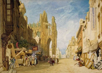 Straßenszene in Alençon, Normandie, 1828
