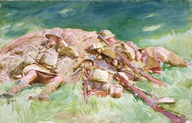 Highlander ruhen an der Front, 1918