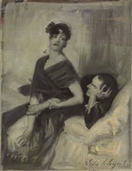 Mann und Frau auf einem Bett, ca. 1880-1882
