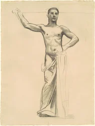 Studie von Apollo für "Apollo und die Musen"