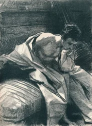 Studie eines sitzenden jungen Mannes, 1895-1896