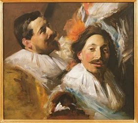 Zwei Köpfe vom Bankett der Offiziere, 1880