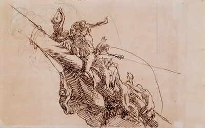 Figuren, die sich an Wrackteilen festhalten, um 1785-86