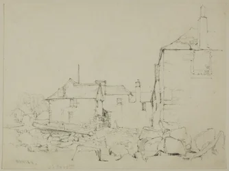 Häuser und Steinmauer, Newlyn