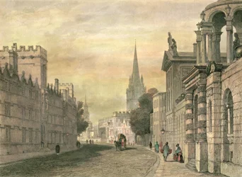 Die High Street, Oxford, graviert von G. Hollis, 1835