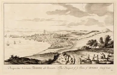 Die Aussicht auf die Stadt Dundee von Osten