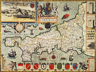 Karte von Cornwall aus dem 