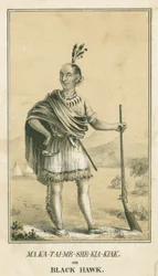 Ma Ka-Tai-Me-She-Kia-Kiak oder Black Hawk, 1840