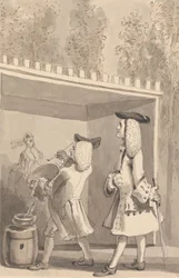 Hogarth malt in den Vauxhall Gardens in Anwesenheit von Jonathan Tyers