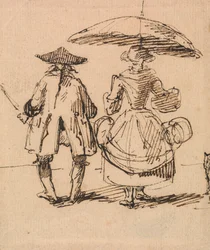 Joseph Nollekens R.A. und Mrs. Nollekens: Das Paar Zirkel und das Paar Messschieber nebeneinander
