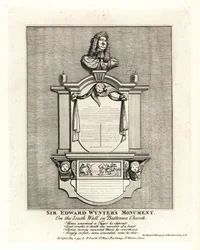 Denkmal von Sir Edward Wynter, gestorben 1685, an der Südwand der St. Mary