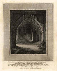 Überreste der Krypta des alten Priorats der Schwarzen Nonnen, angrenzend an die St. Helen’s Kirche, Bishopsgate Street