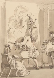 Der Junge von Sir James Thornhill betritt das Malzimmer seines Meisters, um das Bündel und einen Brief in Anwesenheit von Lady Thornhill zu überbringen