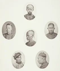Kantonesischer Junge; Kantonesischer Kaufmann; Mongolischer Männerkopf; Ein ehrwürdiger Kopf; Ein Arbeiter; Mongolischer Männerkopf