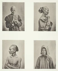 Vier Köpfe, Typen der Arbeiterklasse, ca. 1868