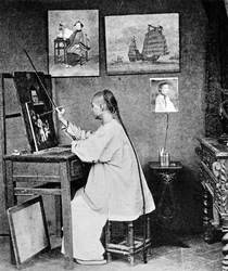 Lumqua, ein Künstler aus Hongkong, ca. 1870
