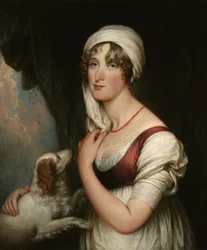 Sarah Trumbull mit einem Spaniel