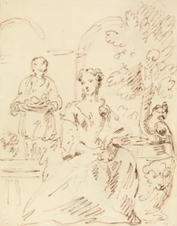 Dame und Kakadu