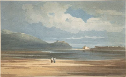 Burg Harlech jenseits des Traeth Mawr