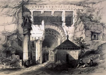 Karli, Eingang der Großen Chaitya-Höhle, 1845