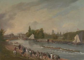 Ein Bootsrennen auf dem Fluss Isis, Oxford