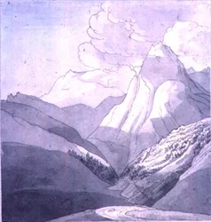 Die Alpen in der Nähe der Quelle des Rheins
