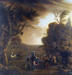 Macbeth und Banquo treffen die drei Hexen