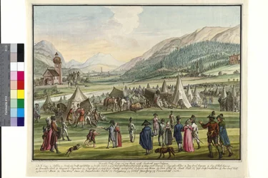 Kaiserliches russisches Lager am Neurauth in Innsbruck 1799