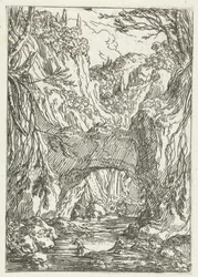 Landschaft mit Felsenbrücke