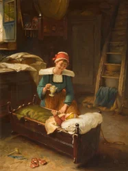 Interieur mit Mutter und Kind, 1911
