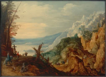 Berglandschaft mit Reisenden