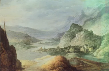 Landschaft mit Bergen, von Josse de Monper (1564-1635)