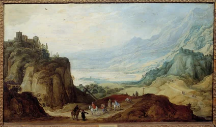 Landschaft der Alpen. Gemälde von Josse II Momper (1564-1635)