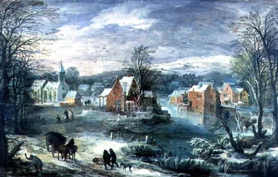 Dorflandschaft im Winter