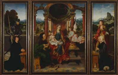 Die Heilige Familie, ca. 1530, Triptychon