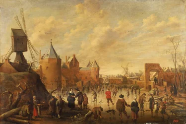 Winter in einer niederländischen Stadt