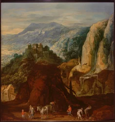 Felsige Landschaft mit Staffage