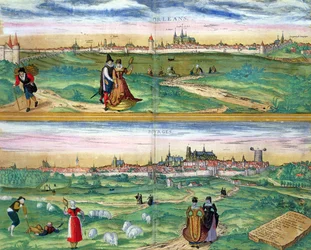 Karte von Orleans und Bourges, aus 