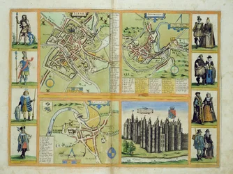 Karten von York, Shrewsbury, Lancaster und Richmond, aus 