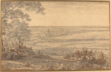 Weitläufige Landschaft vom Waldrand aus gesehen